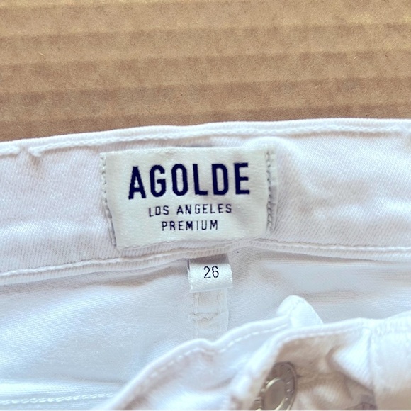 AGOLDE ankle skinny distressed jeans, white, size 26 - Picture 2 of 12